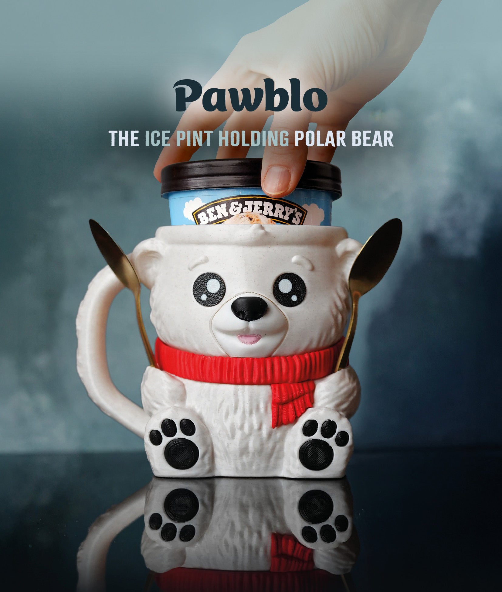 Pawblo - The Ice Cream Pint Holding Polar Bear - Pint Pals by LeHa Des ...