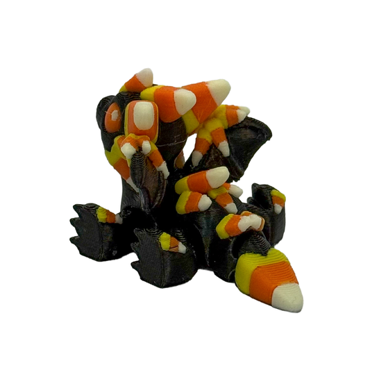 Candy Corn Dragon Hatchling - Halloween 2026 Series - Mini Flexible Fidget Toy