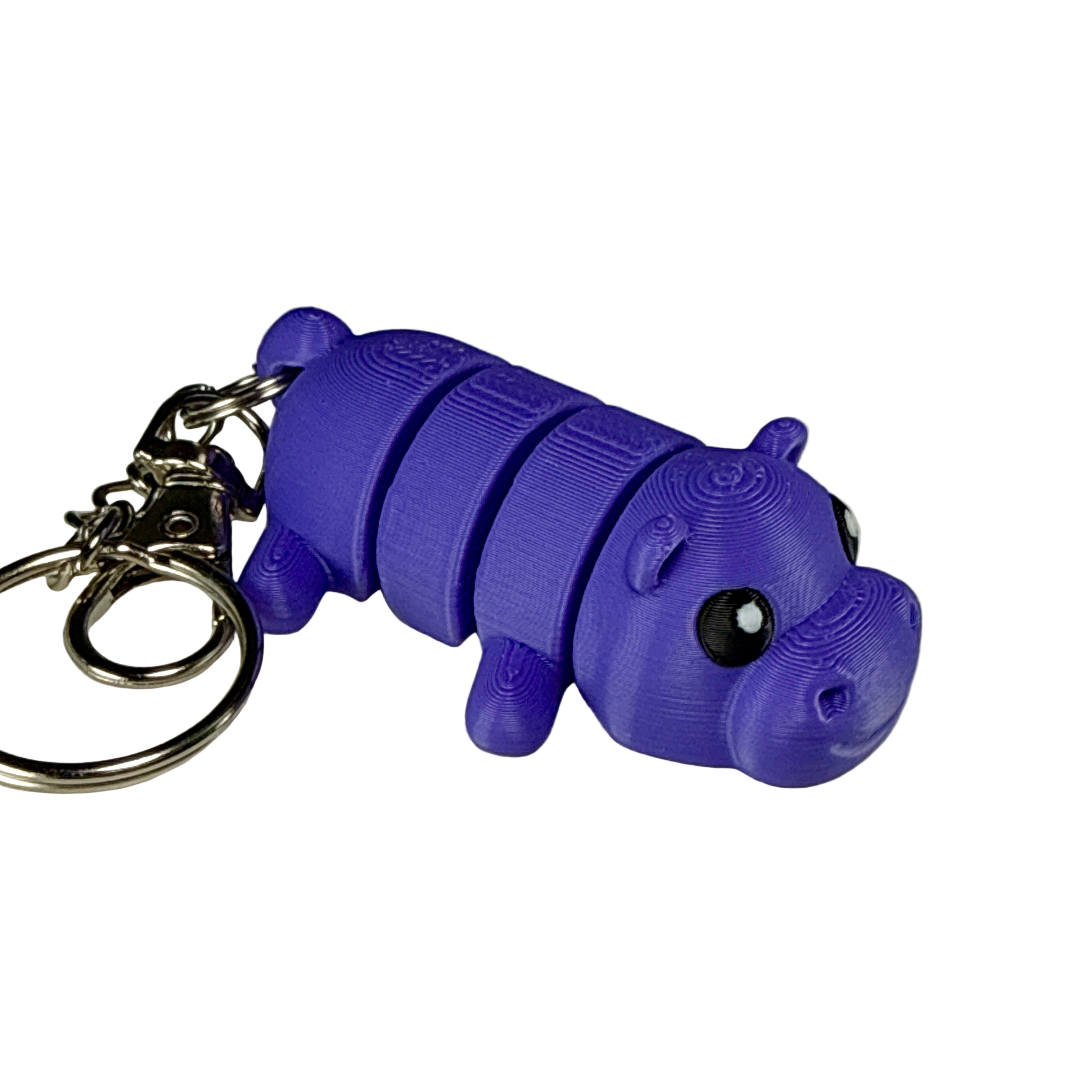 Hippo - 3D Printed Pet Keychain - Flexible Articulating Fidget Stress ...