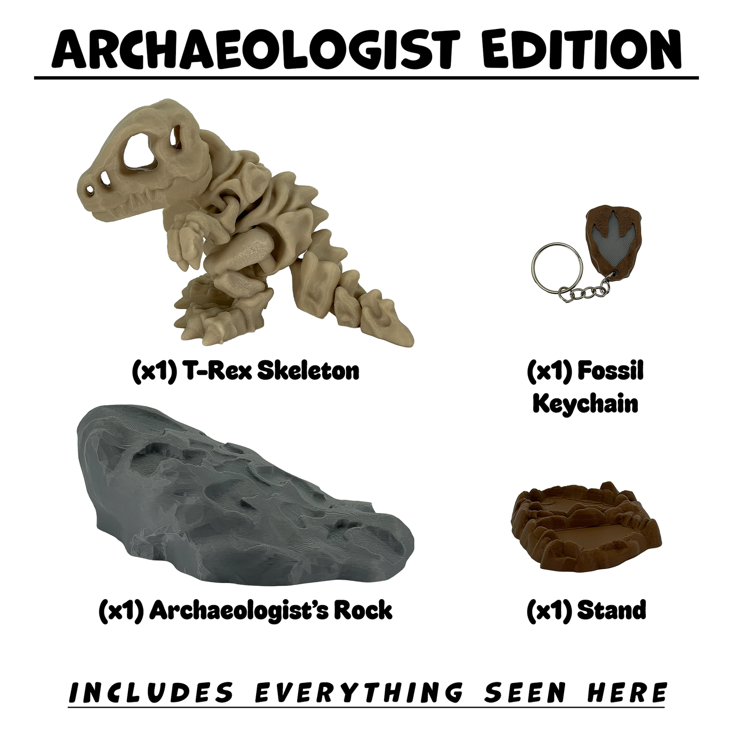 Skeleton T-Rex Fidget Buddy - Articulated Desk Toy
