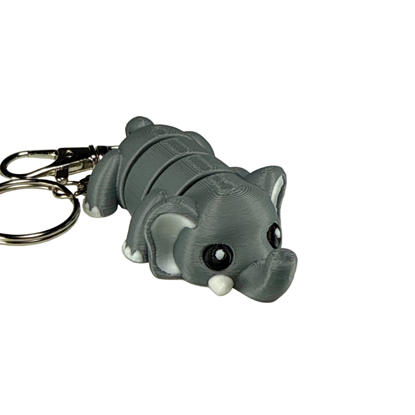 Elephant - 3D Printed Pet Keychain - Flexible Articulating Fidget Stress Relief Toy