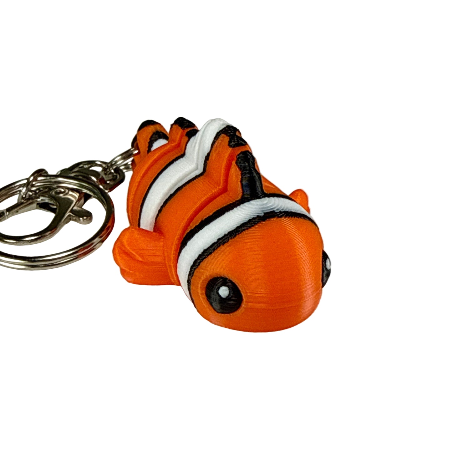 Clownfish - 3D Printed Pet Keychain - Flexible Articulating Fidget Stress Relief Toy
