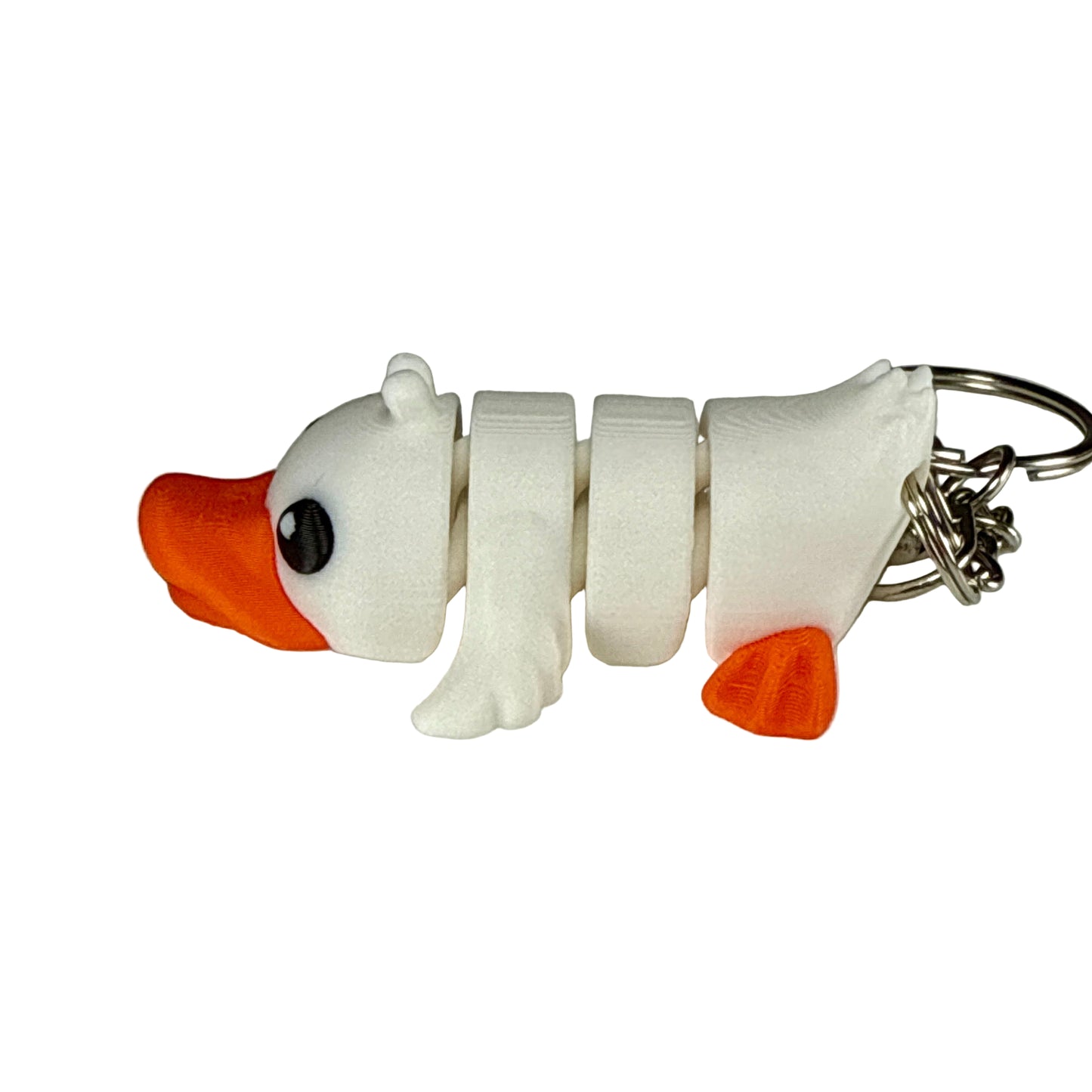 Duck - 3D Printed Pet Keychain - Flexible Articulating Fidget Stress Relief Toy