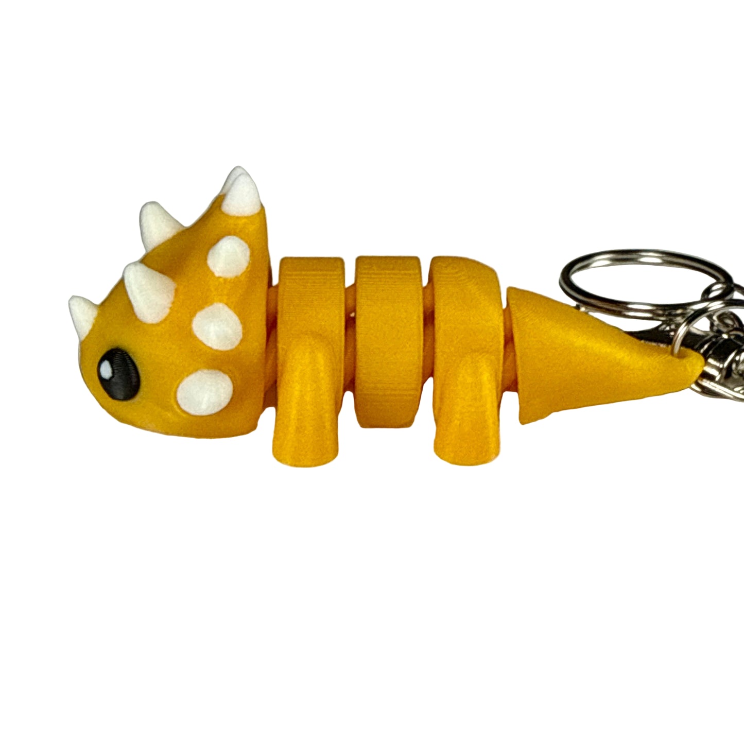 Triceratops - 3D Printed Pet Keychain - Flexible Articulating Fidget Stress Relief Toy