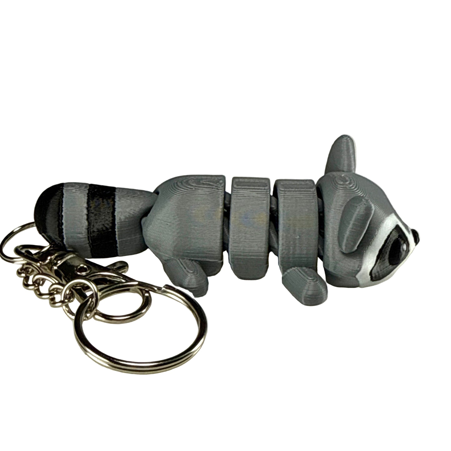 Raccoon - 3D Printed Pet Keychain - Flexible Articulating Fidget Stress Relief Toy