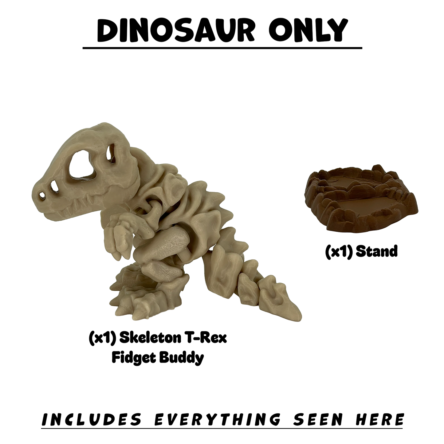 Skeleton T-Rex Fidget Buddy - Articulated Desk Toy