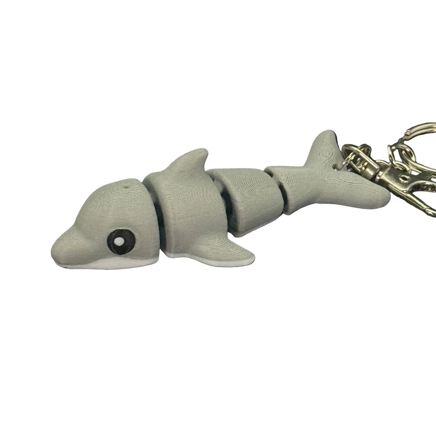 Dolphin - 3D Printed Pet Keychain - Flexible Articulating Fidget Stress Relief Toy