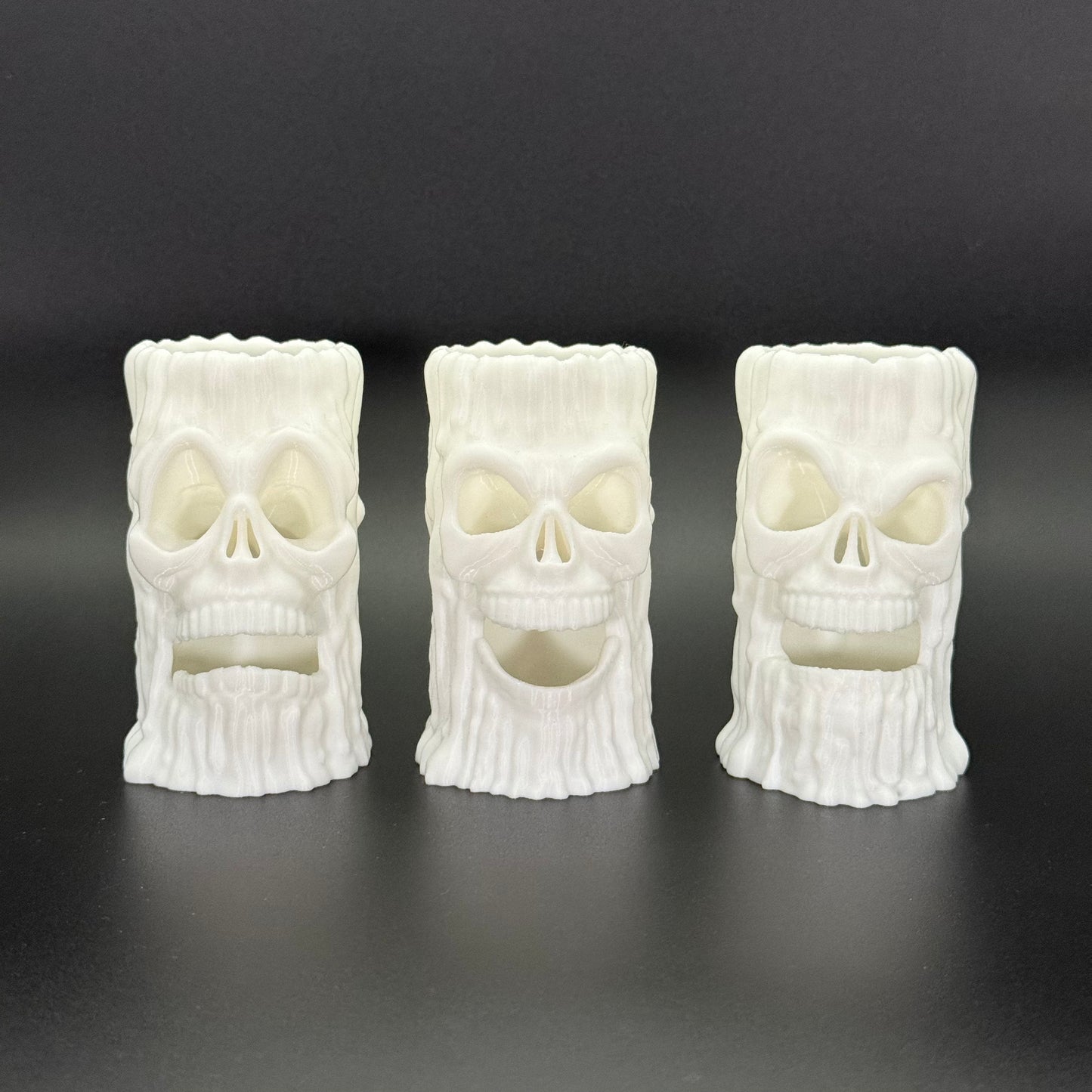 Creepy Skull Candles Set - 3D Printed Skull Tealight Holders (Set of 3)