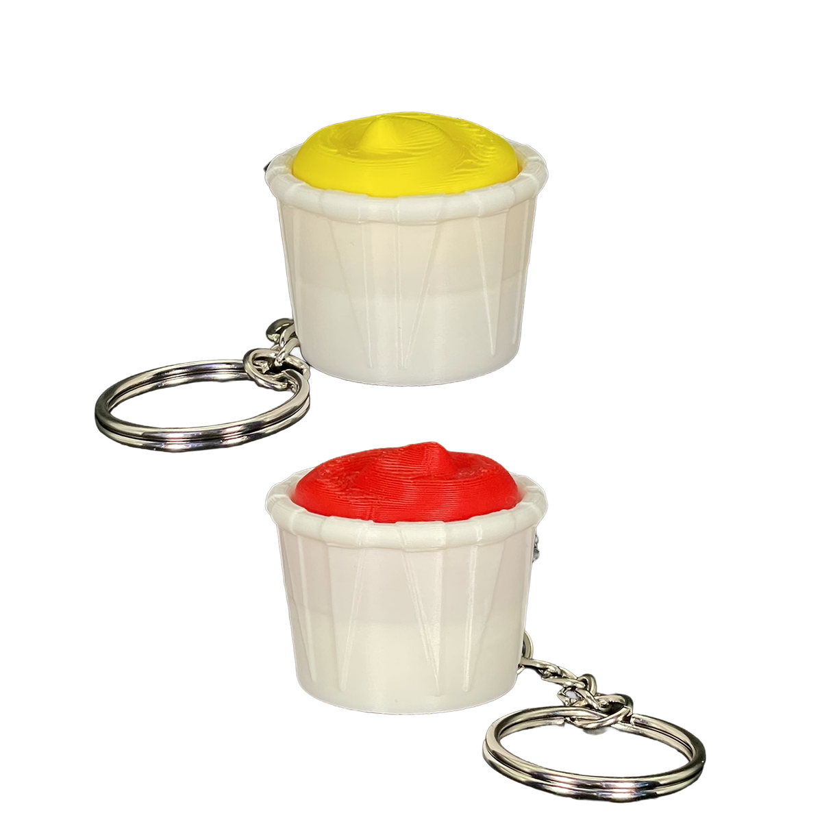 Condiment Clickers - Ketchup & Mustard Fidget Clicker Keychain