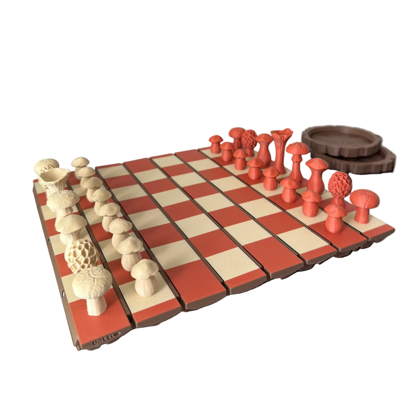Forest Chess Set – Roll-up Mushroom Themed 3D-Printed Chess Board