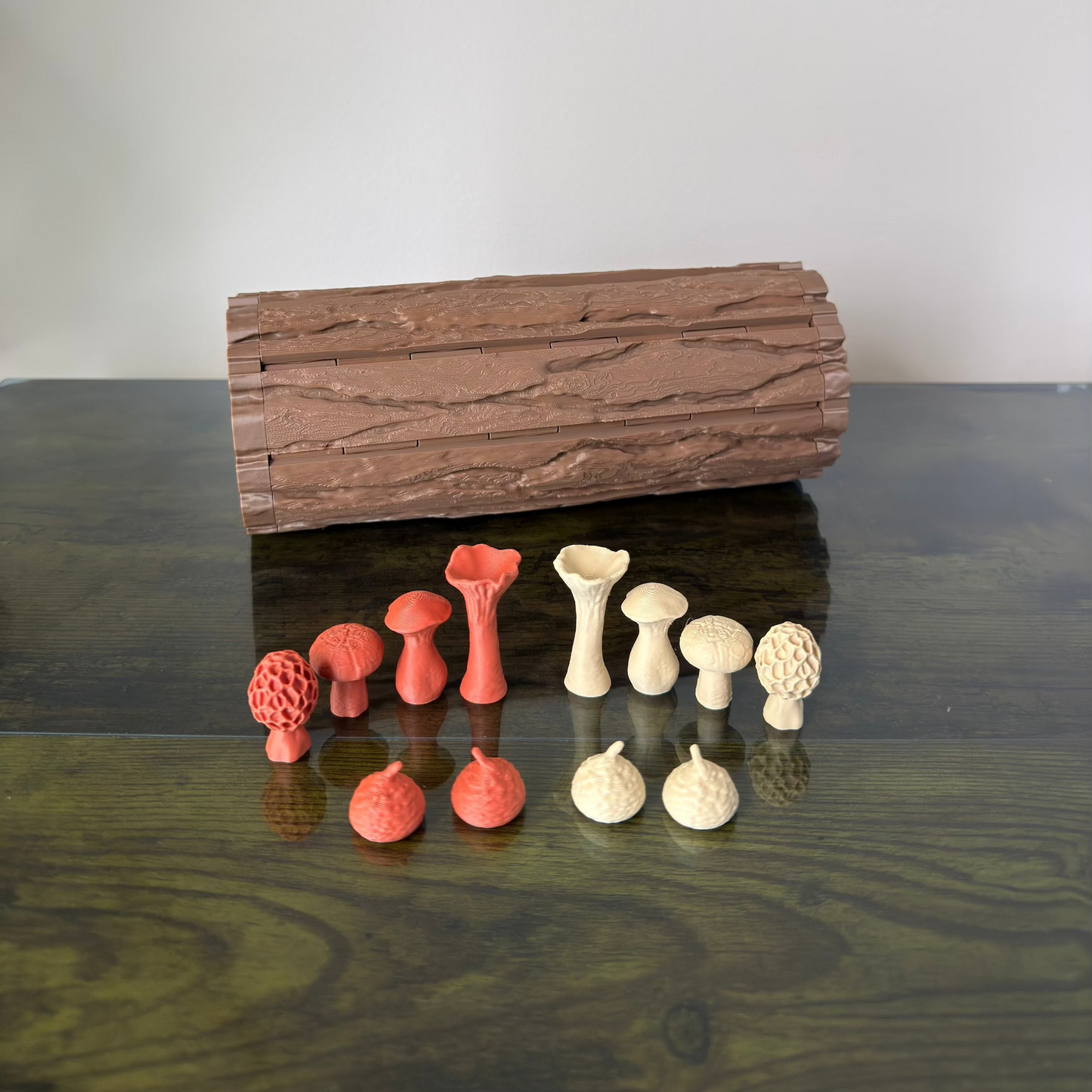 Forest Chess Set – Roll-up Mushroom Themed 3D-Printed Chess Board