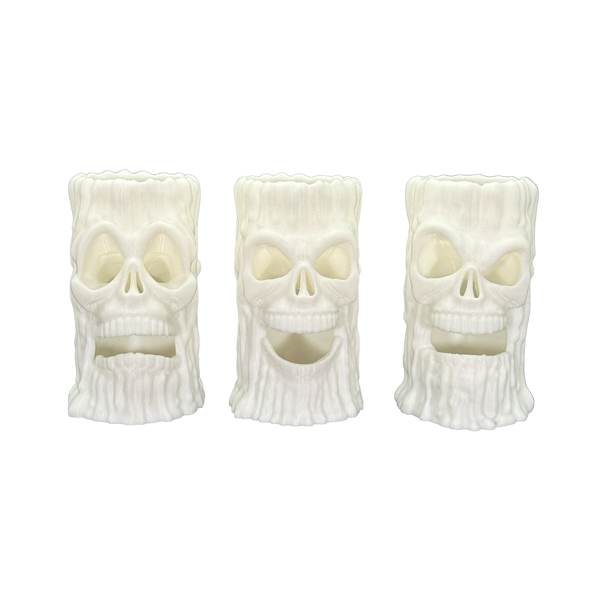 Creepy Skull Candles Set - 3D Printed Skull Tealight Holders (Set of 3)