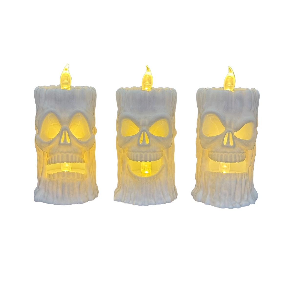 Creepy Skull Candles Set - 3D Printed Skull Tealight Holders (Set of 3)