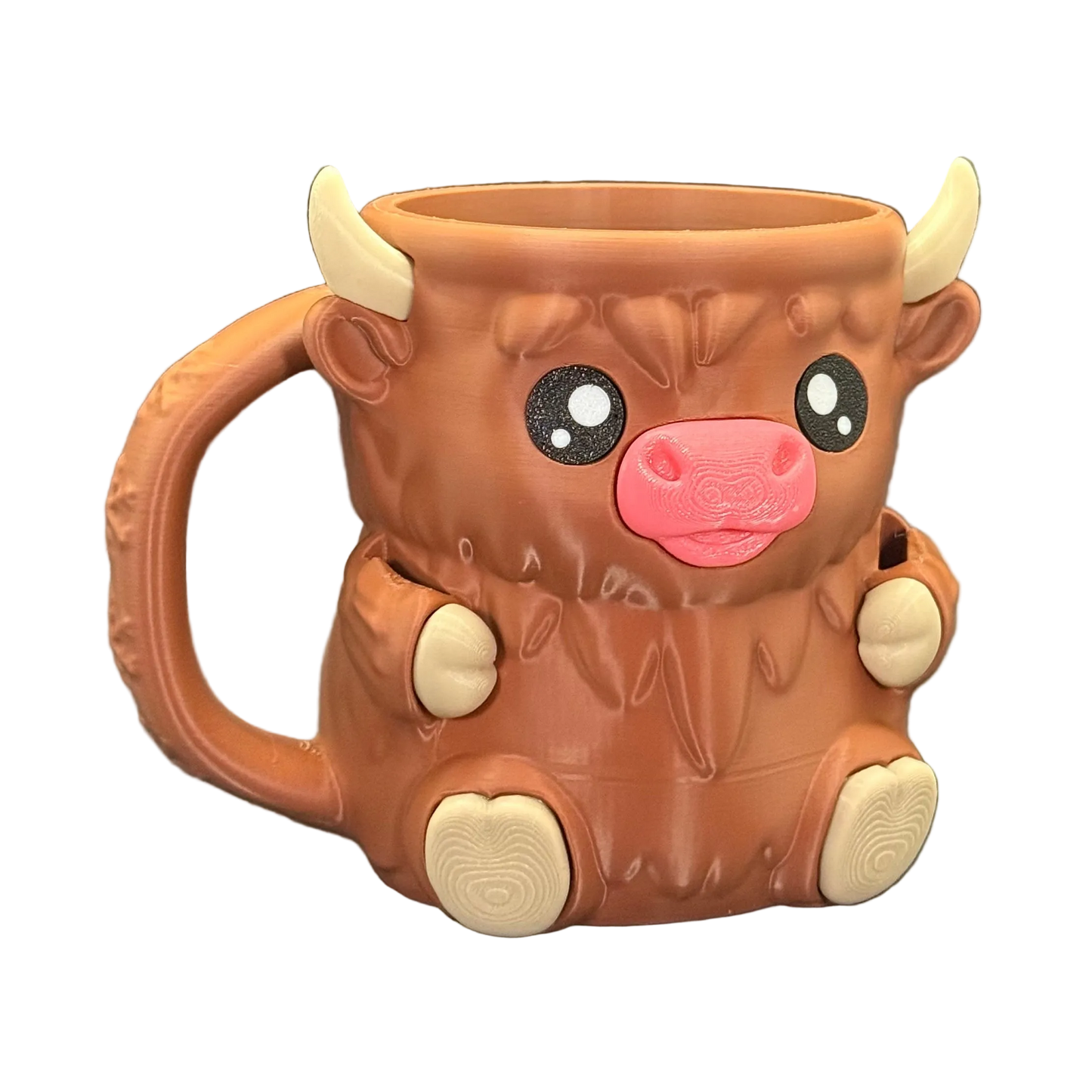 Ferdinand - The Ice Cream Pint Holding Highland Cow - Pint Pals by LeHa Design