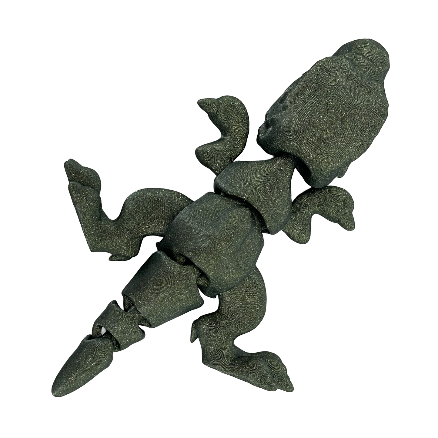 T-Rex - Fidget Buddy - [Emerald Sparkle Limited Edition] - Articulated Desk Toy
